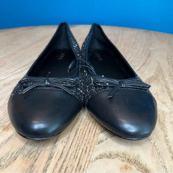 NWT J. Crew Black Cap Toe Tweed Flats Women’s Size 10 Classic Round Toe Slip On - Picture 5 of 8